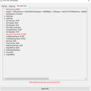 EFD to BIN for FCA converter – CHRYSLER FCA .efd file reader / extractor WhatsApp +44 7400 987088